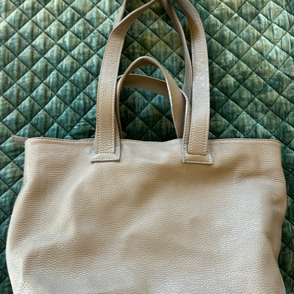 Genuine Italian leather medium sized tote.